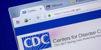 CDC website homepage displayed on a web browser.