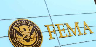 FEMA logo on building facade.