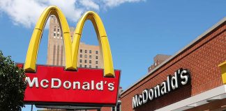 McDonald's signage with promotion outside restaurant.