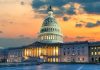 Capitol building at sunset with cloudy sky