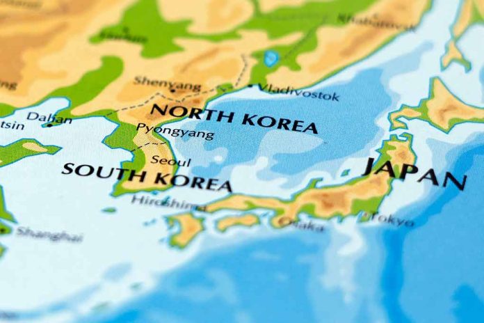 Map showing North Korea South Korea and Japan