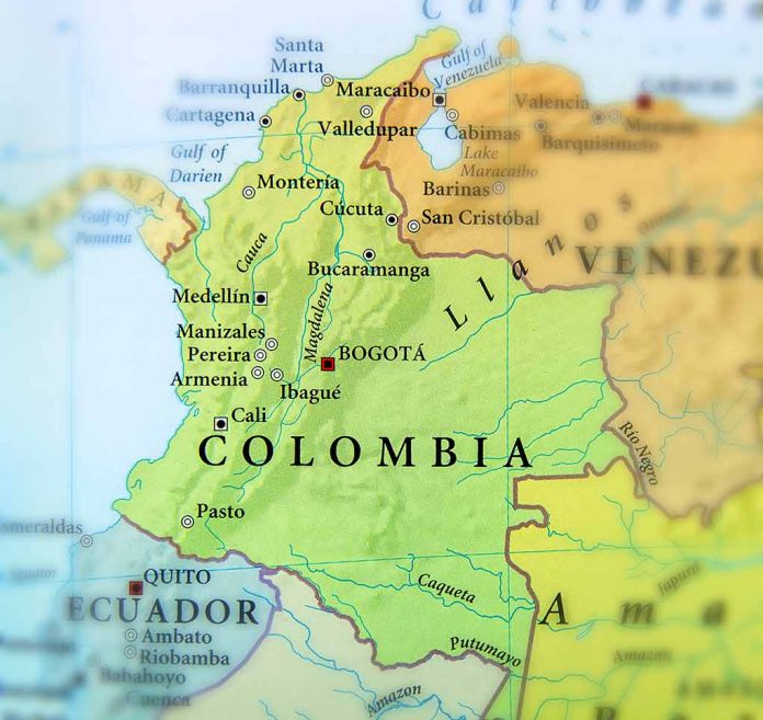 Map showing Colombia and surrounding countries.