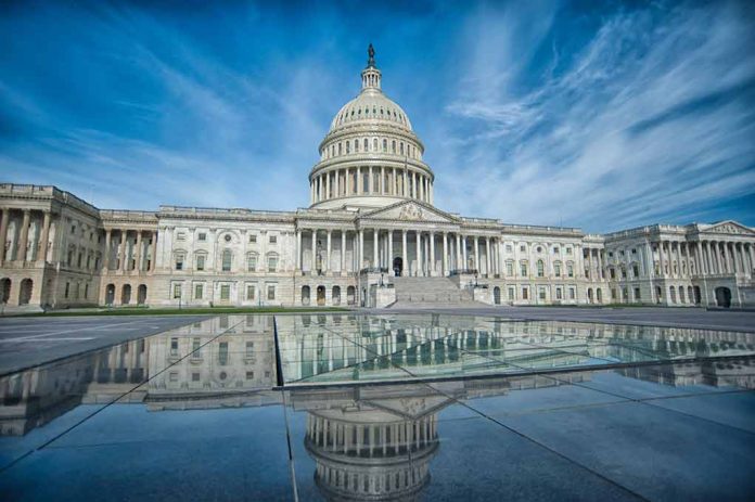 U.S. Capitol Building under a vibrant blue sky.