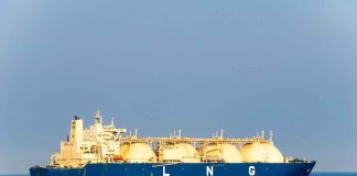 LNG tanker ship sailing on open sea