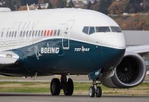 Boeing 737 MAX airplane on runway