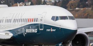 Boeing 737 MAX airplane on runway