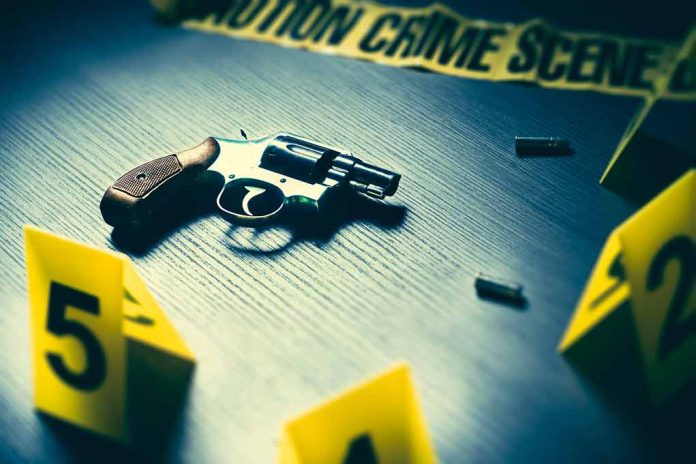 616493339 featured image Revolver and evidence markers at crime scene table