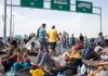 People sitting and resting on a highway