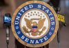 Bipartisan Bill ANNOUNCED – Could This End It? Sign displaying United States Senate in a government building