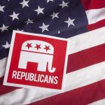 GOP Chaos: Kennedy’s Jaw-Dropping Outburst Republican symbol on American flag background.
