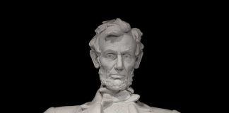Trump Targets Lincoln Monument – Radical Makeover Begins Marble statue of Abraham Lincoln seated with a serious expression