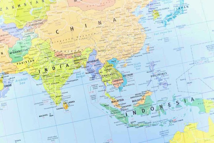 1104283160 Map of South and Southeast Asia countries.