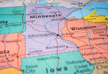Fraud Scheme Bleeds Minnesota Dry Map highlighting Minnesota, North Dakota, South Dakota, Wisconsin.
