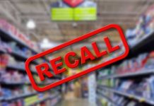 Emergency Recall Shocker: Popular Item Pulled Nationwide Recall warning over blurred grocery store aisle