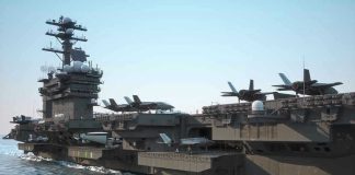 U.S Carrier Deck Turns Into Slippery Death Trap Aircraft carrier deck with jet planes.