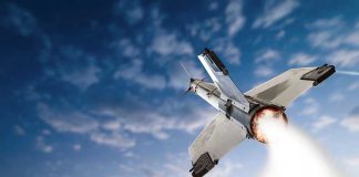 SpaceX Rockets Rewrite Military Logistics Rocket launching into the sky with clouds.