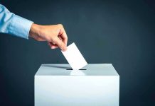 Trump Caught in Stunning Ballot Contradiction Hand placing ballot into voting box.