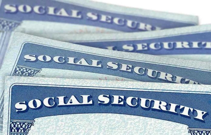 1429081610 Several Social Security cards stacked together.