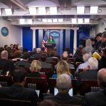 Trump Torches Fox Reporter On-Air Press secretary speaks at White House briefing room podium