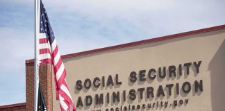 Social Security Administration building with American flag