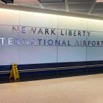 Newark Liberty International Airport wall sign in terminal