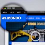 magnifying glass highlighting MSNBC website header