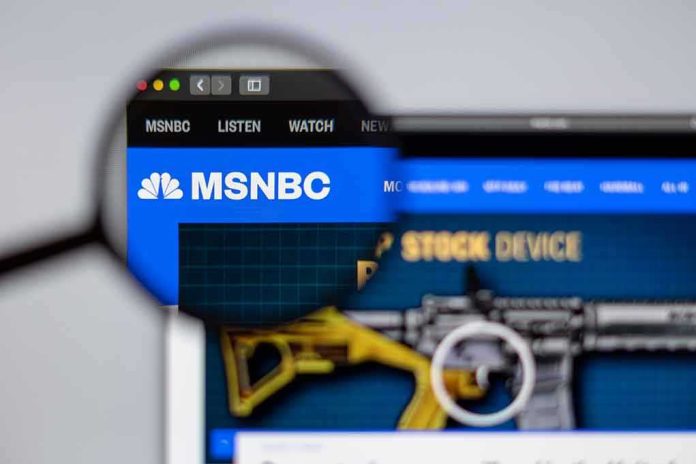magnifying glass highlighting MSNBC website header