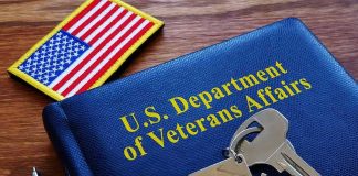 Dead Marine Found in Closet – 8 Months Later! VA folder with house keychain and US flag patch on wooden desk